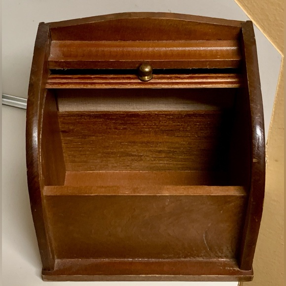 Antique Westgate Stationery Wooden Accordion Sliding Top Letter Mail Box - Picture 14 of 15